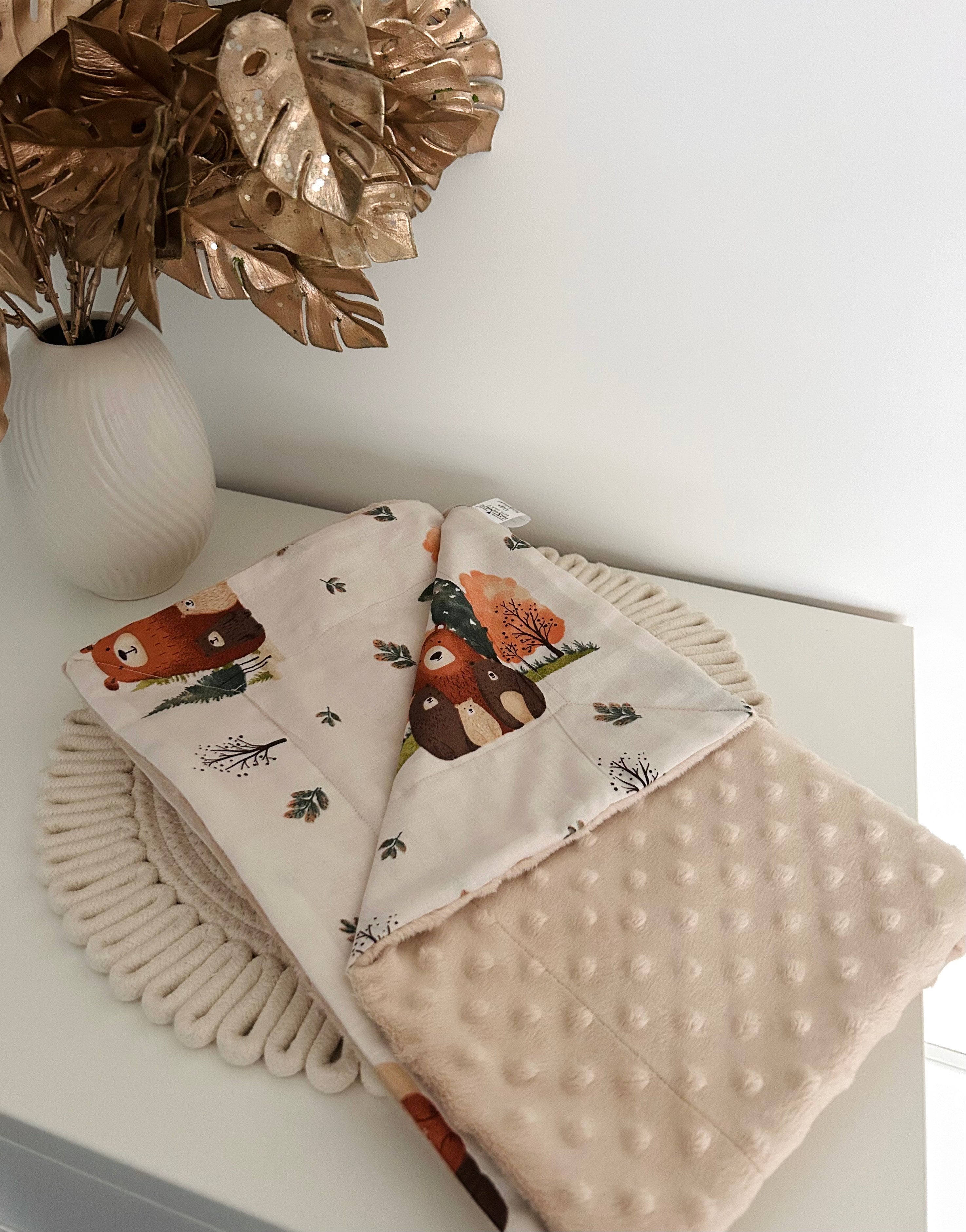 Minky / medvilnės pledas "meškos"